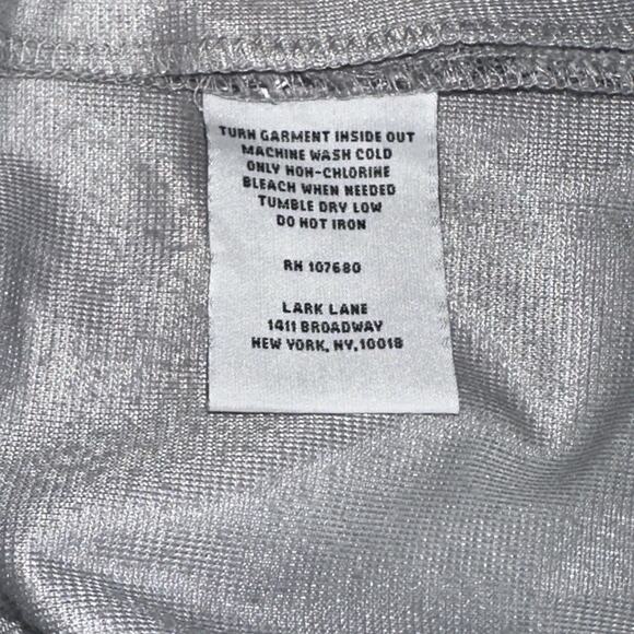 Lark Lane Silver Animal Print Zip Jacket Size 12 Metallic Textured Blazer - Picture 6 of 10